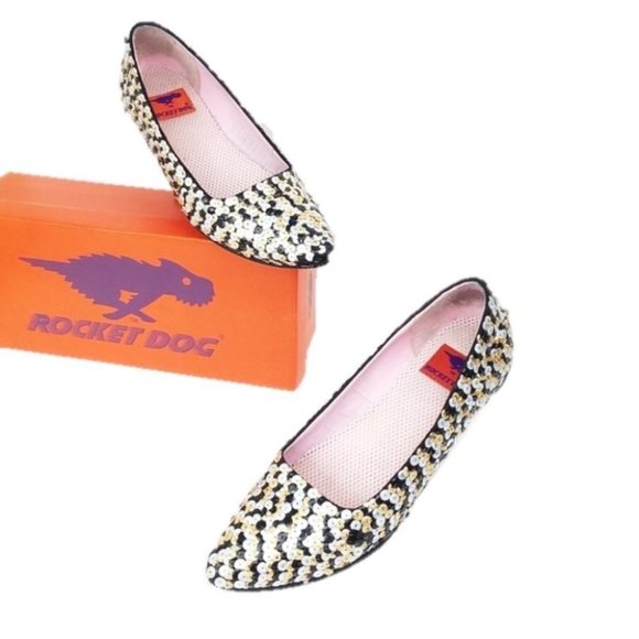 Rocket Dog Shoes Rocket Dog Iridescent Pointed Toe Sequin Flats